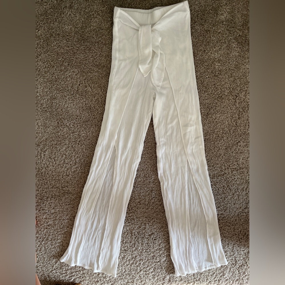 White cover up beach pants